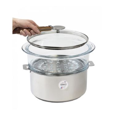 Cuit-vapeur en verre 20cm